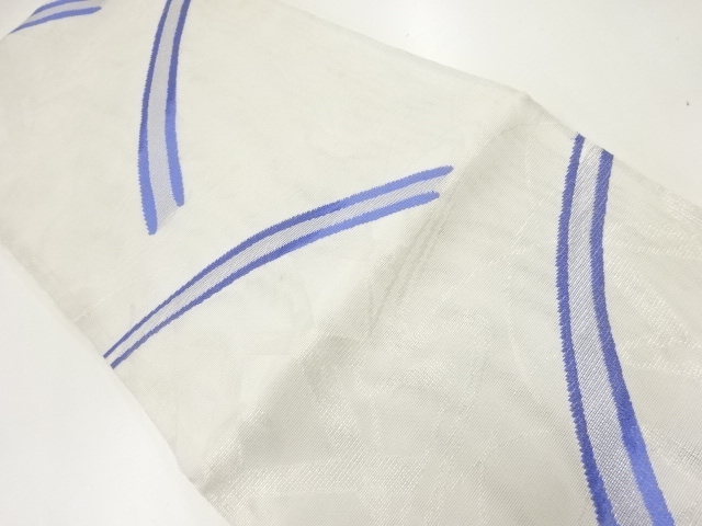 JAPANESE KIMONO / ANTIQUE FUKURO OBI FOR SUMMER / WOVEN ABSTRACT